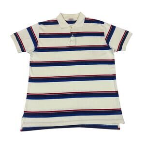 Cheswick Sugarcane Striped Polo Shirt Men's Large Preppy